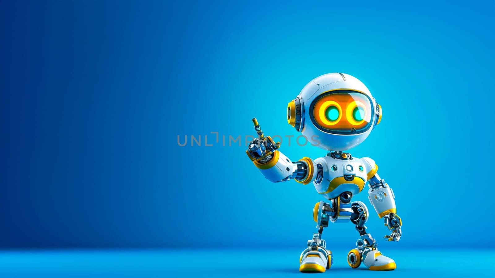 Colorful robot is pointing at something by vladimka