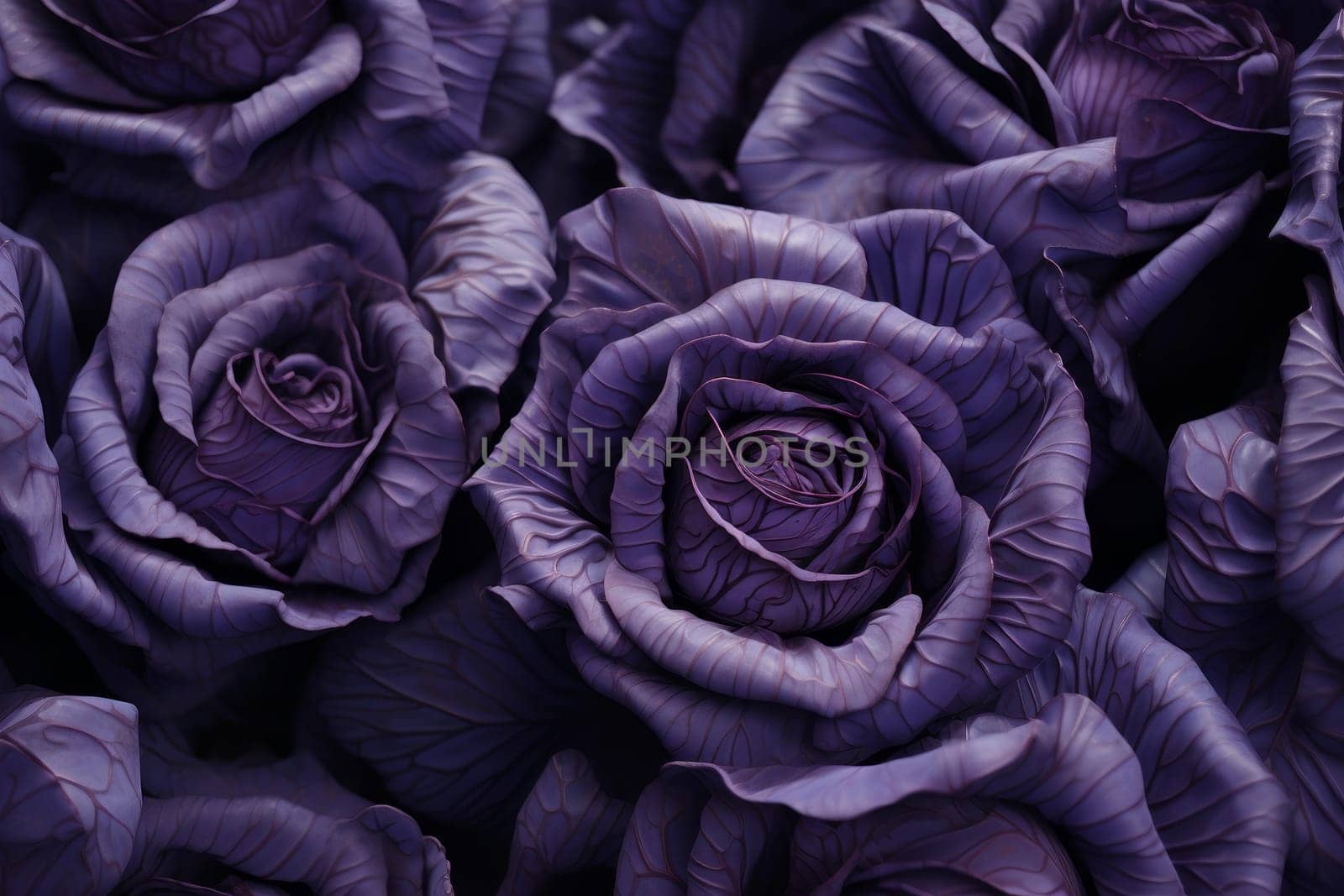 Fresh Red cabbage closeup. Generate AI by ylivdesign