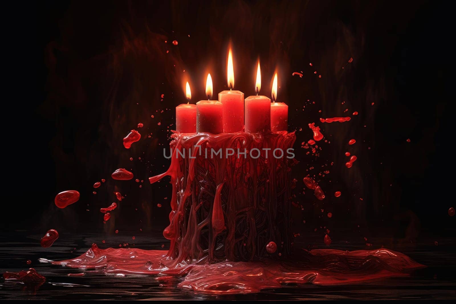 Hypnotic Red candle burn. Generate Ai by ylivdesign