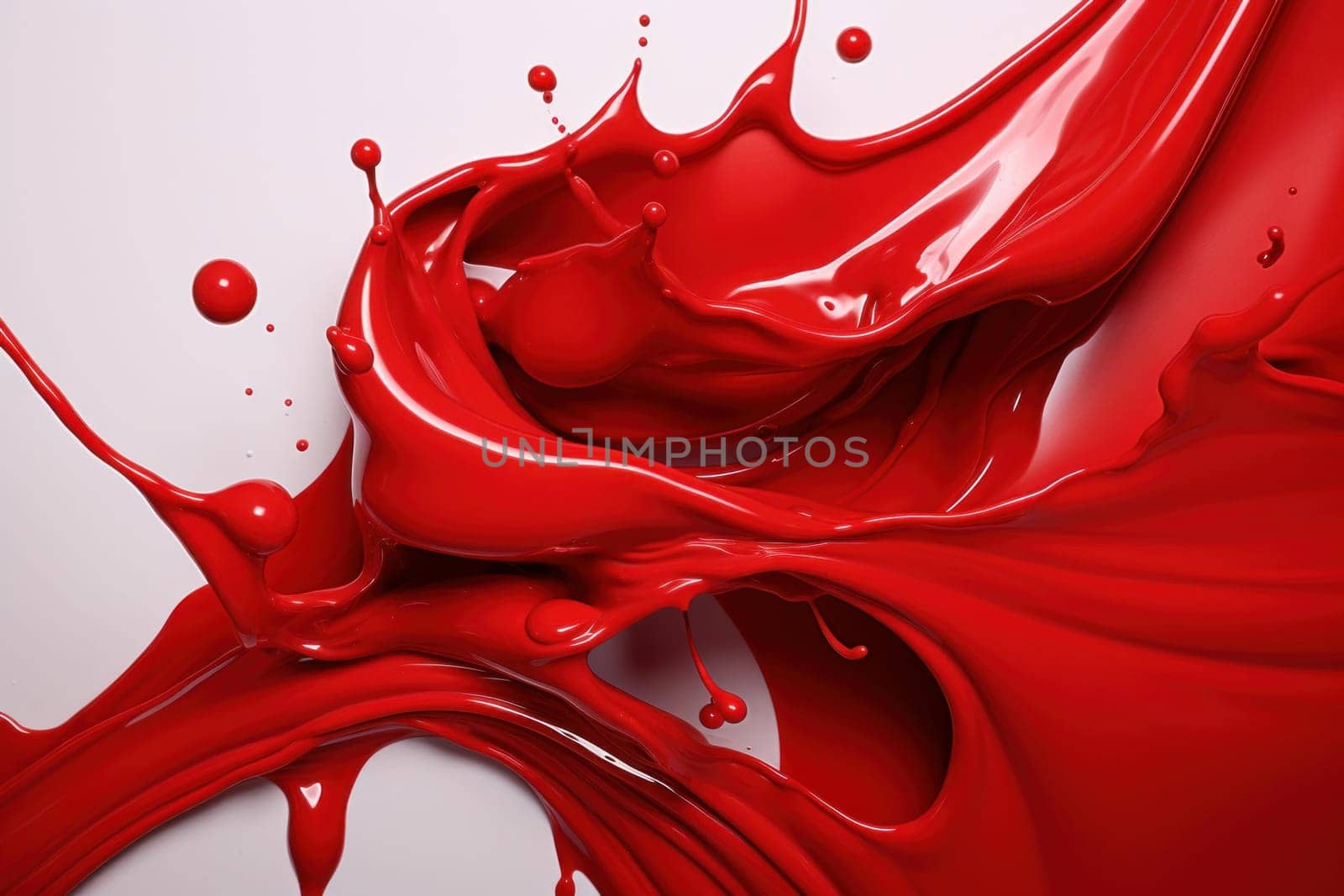 Viscous Red liquid paint. Generate Ai by ylivdesign