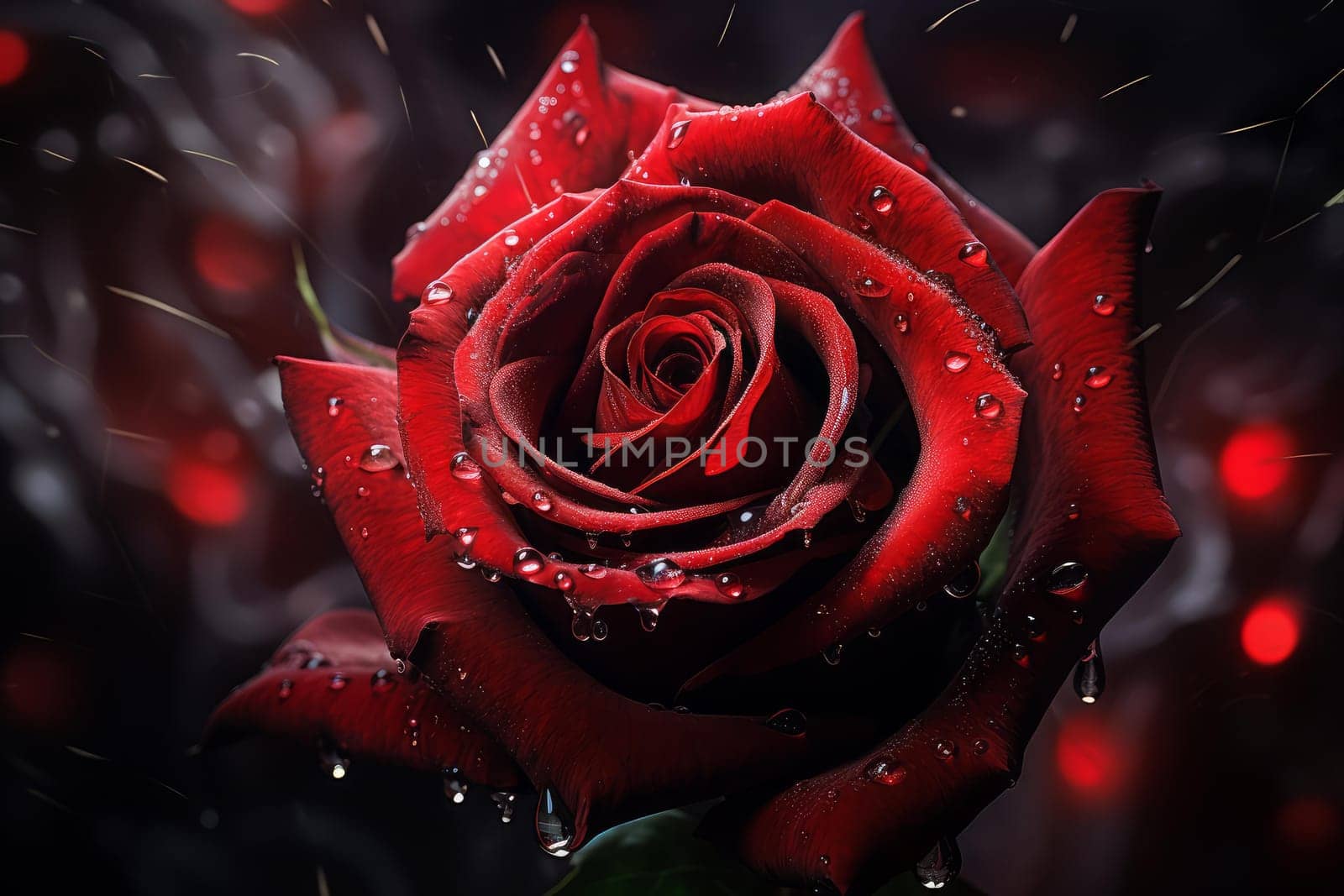 Delicate Red rose flower plant. Generate Ai by ylivdesign