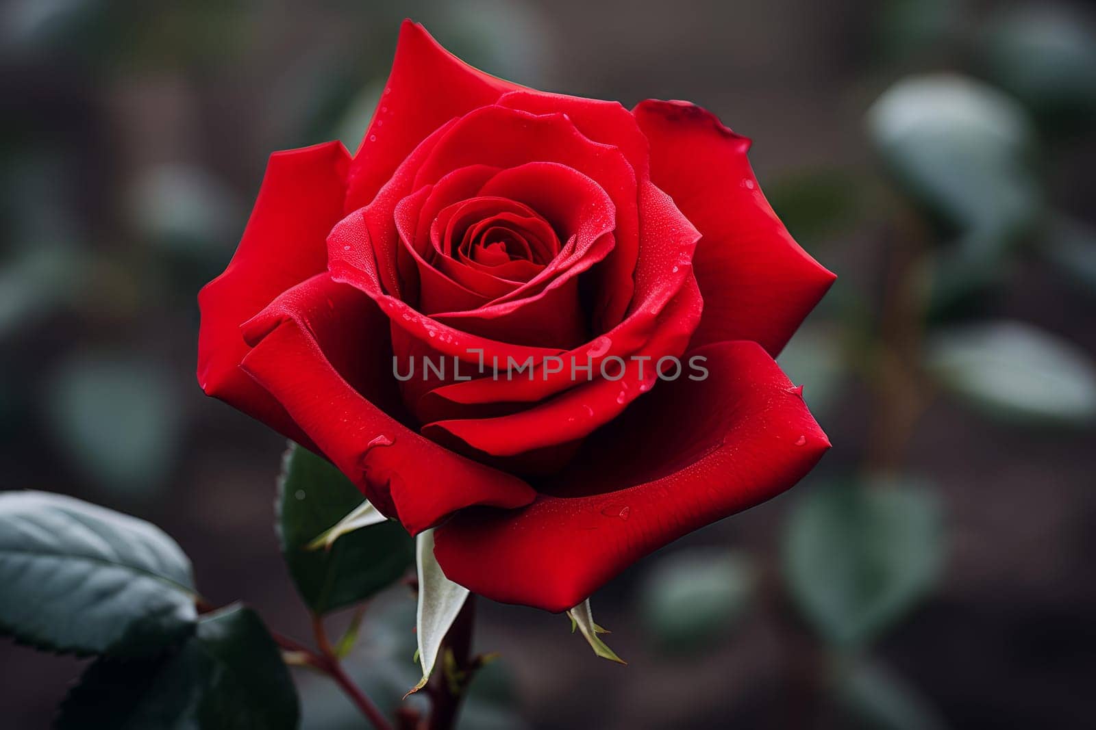 Aromatic Red rose flower plant summer. Holiday natural flora object green. Generate Ai