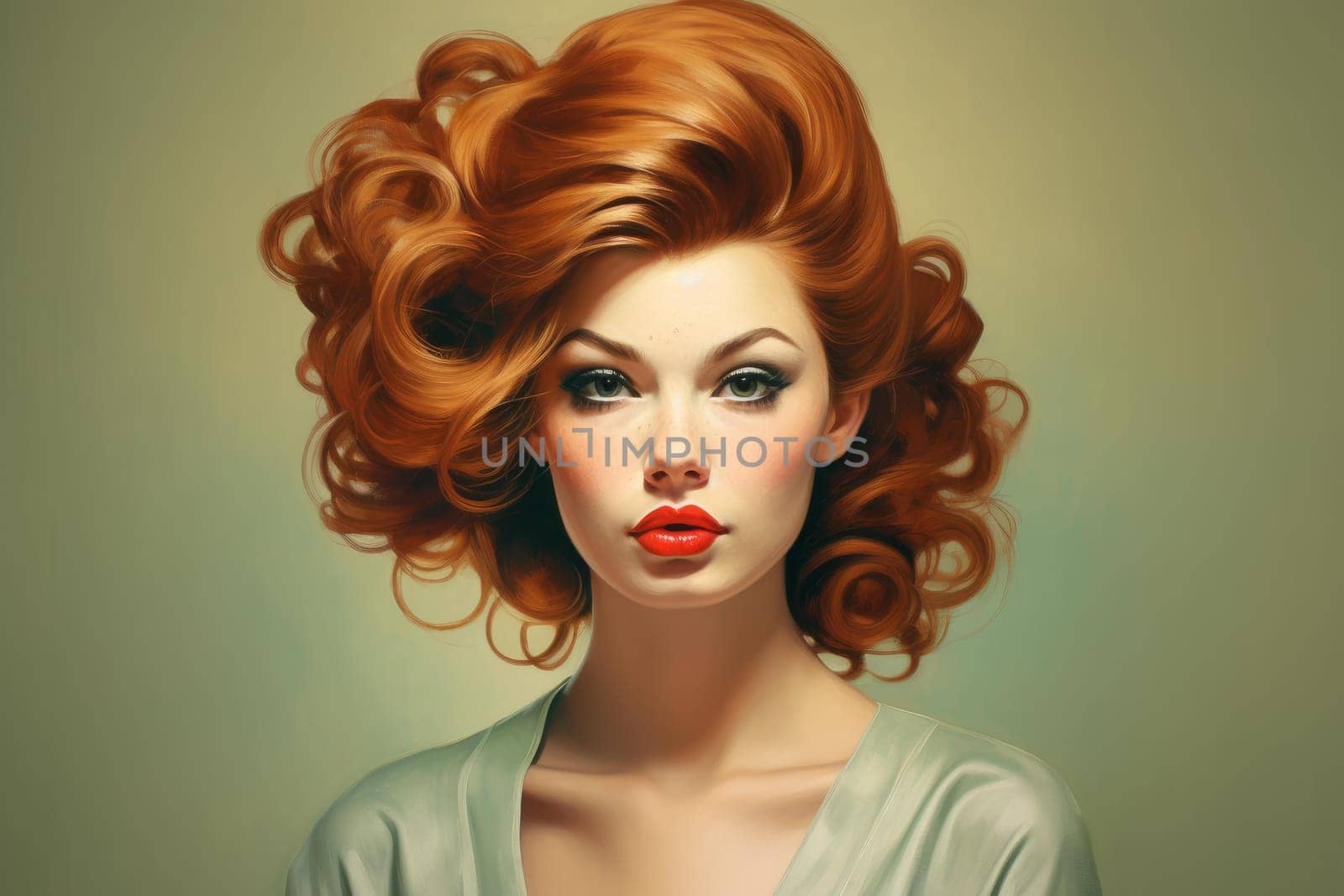 Classy Retro hairstyle woman. Generate Ai by ylivdesign