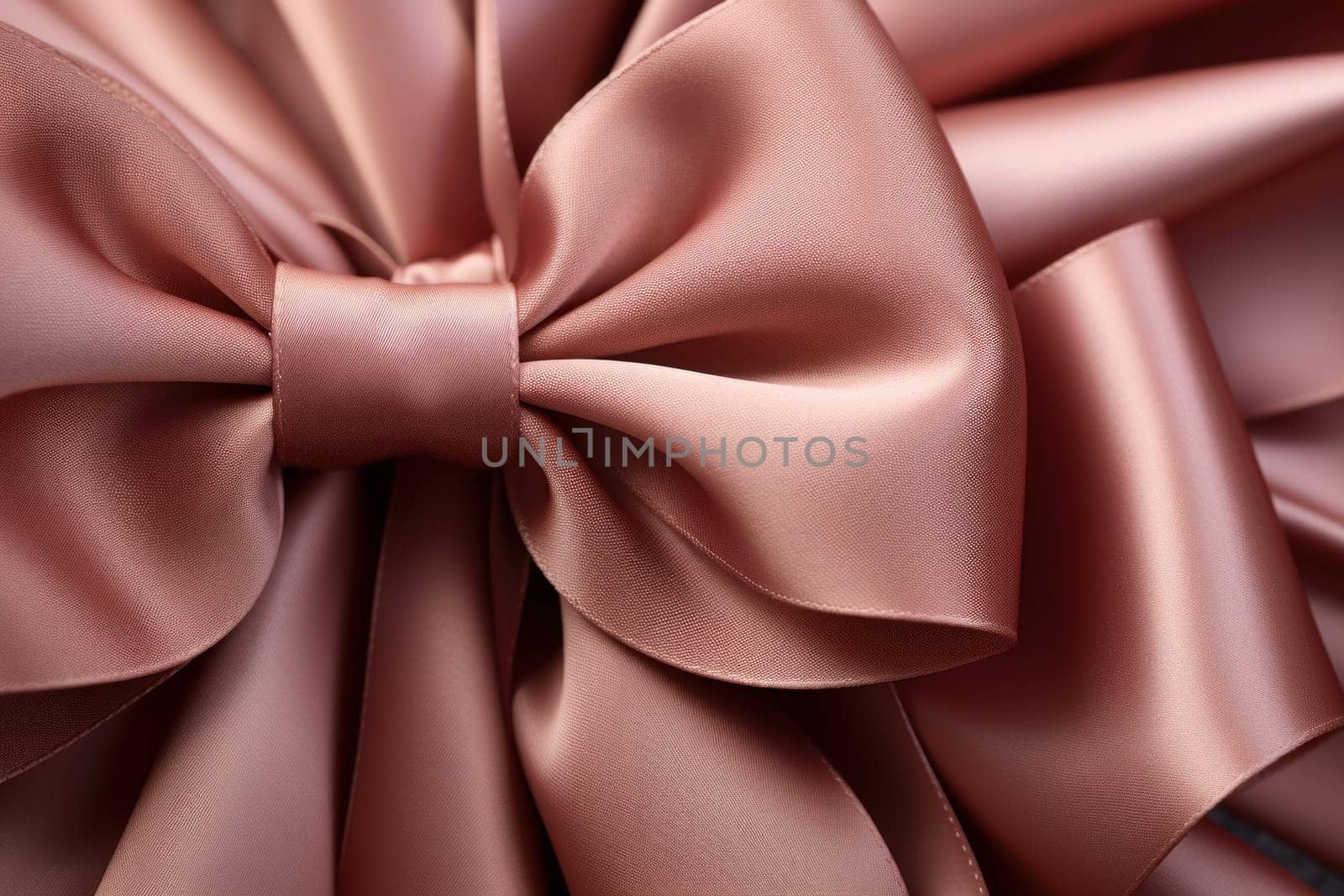 Silky Ribbon pink bow. Holiday present. Generate Ai