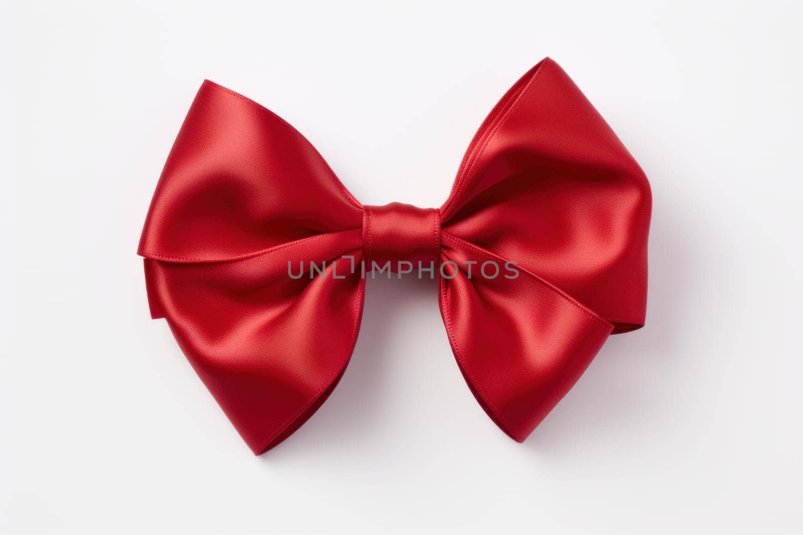 Vibrant Ribbon red bow satin. Card border gift. Generate Ai
