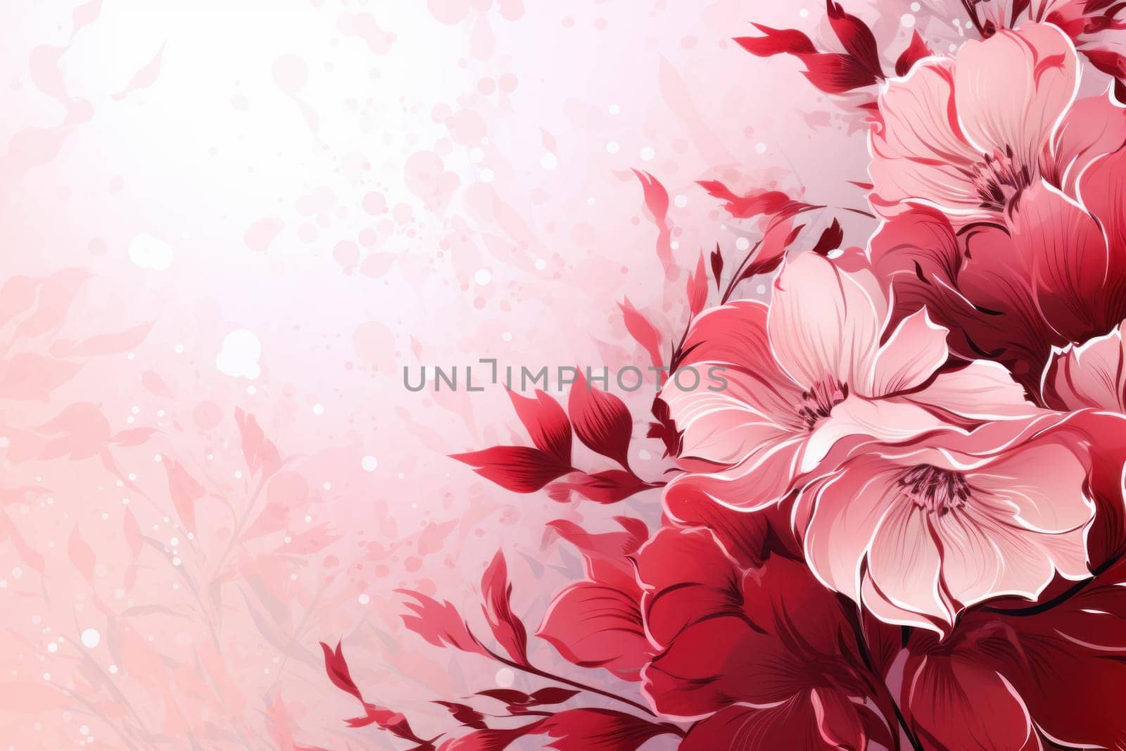 Colorful Romantic floral outdoor background. Generate Ai by ylivdesign