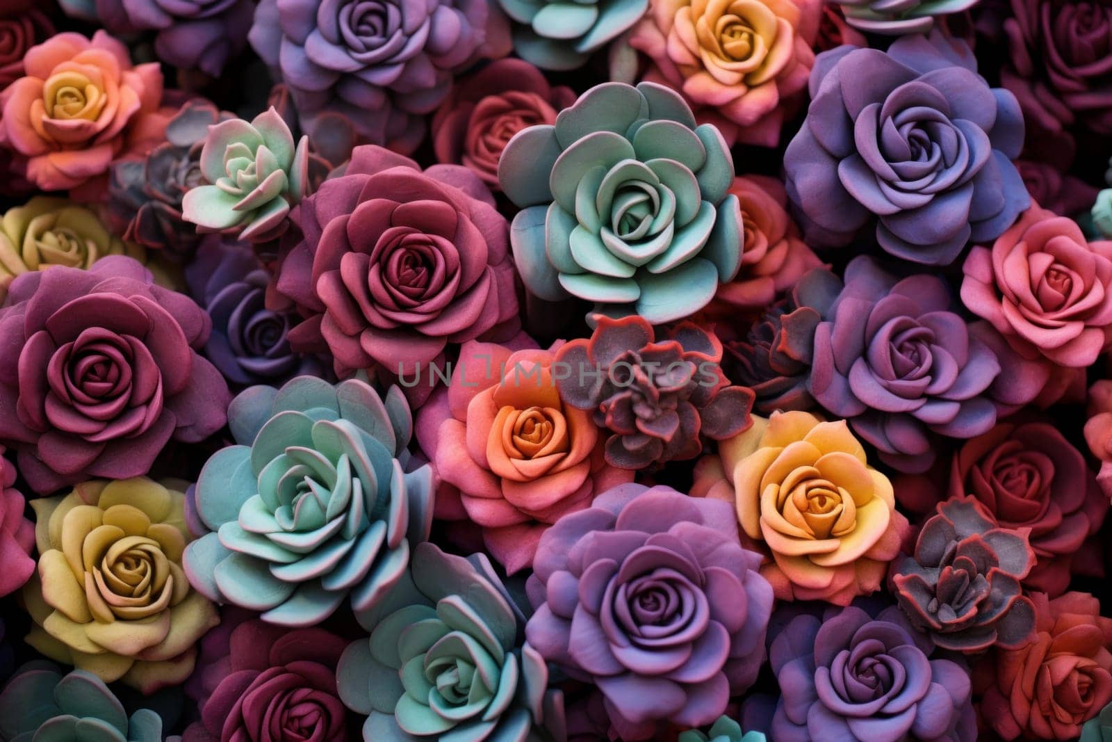 Fragrant Roses succulent flowers plant. Generate Ai by ylivdesign