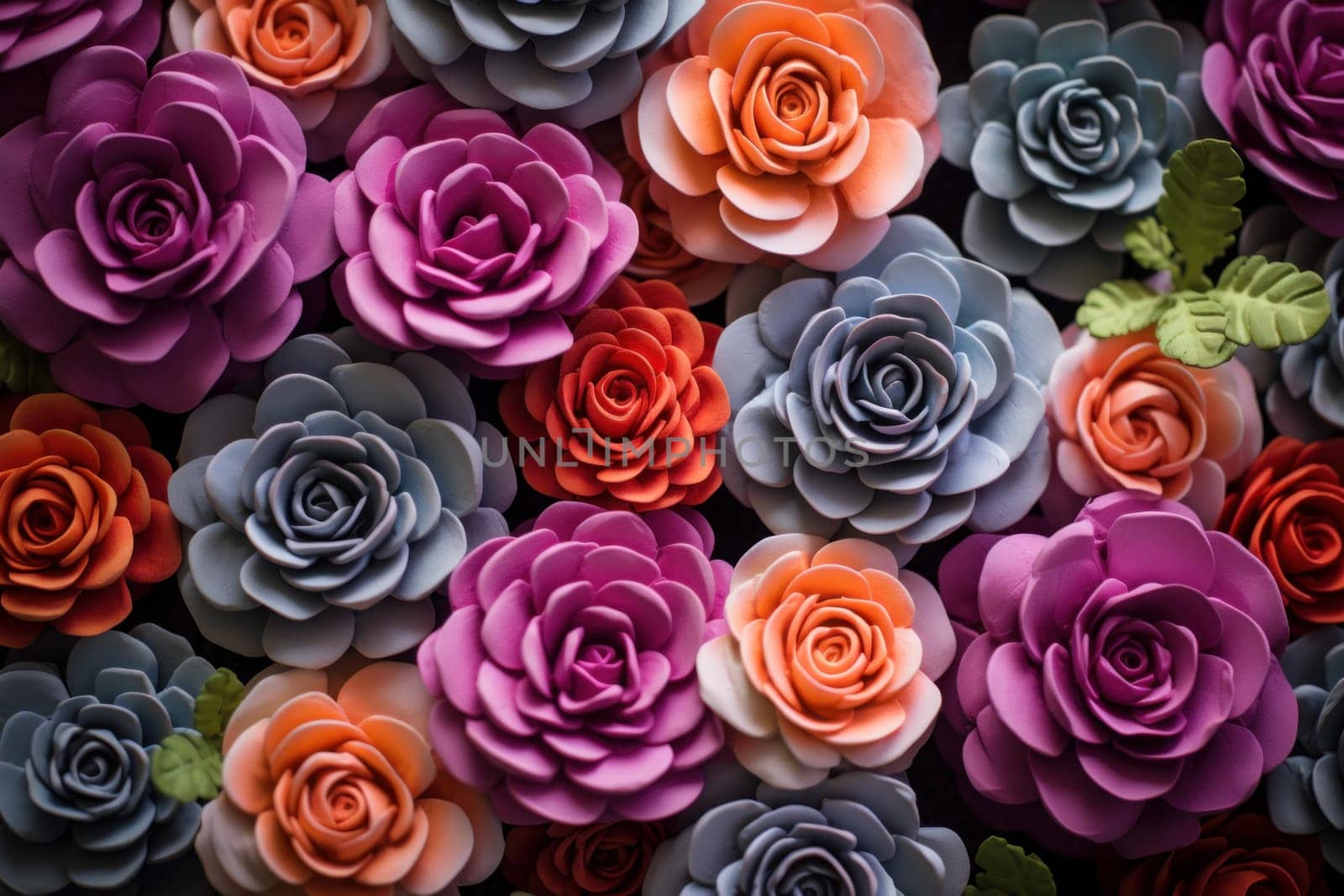 Velvety Roses succulent flowers petal. Generate Ai by ylivdesign