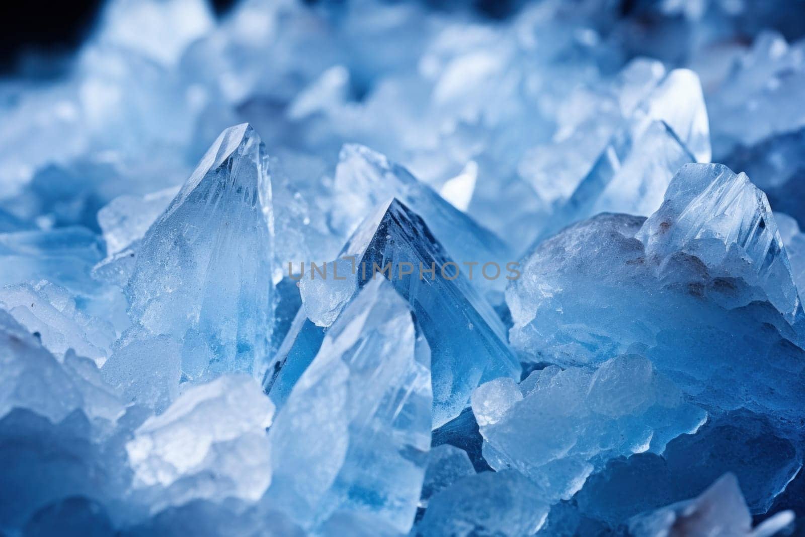 Unusual Salt crystals blue. Generate Ai by ylivdesign