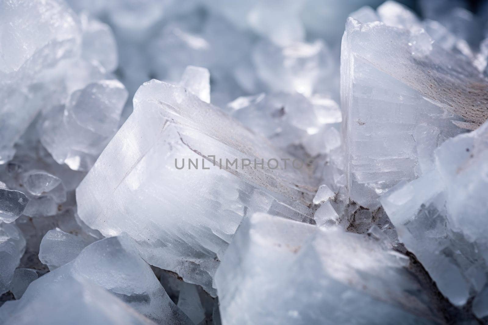 Rough Salt crystals closeup. Generate Ai by ylivdesign