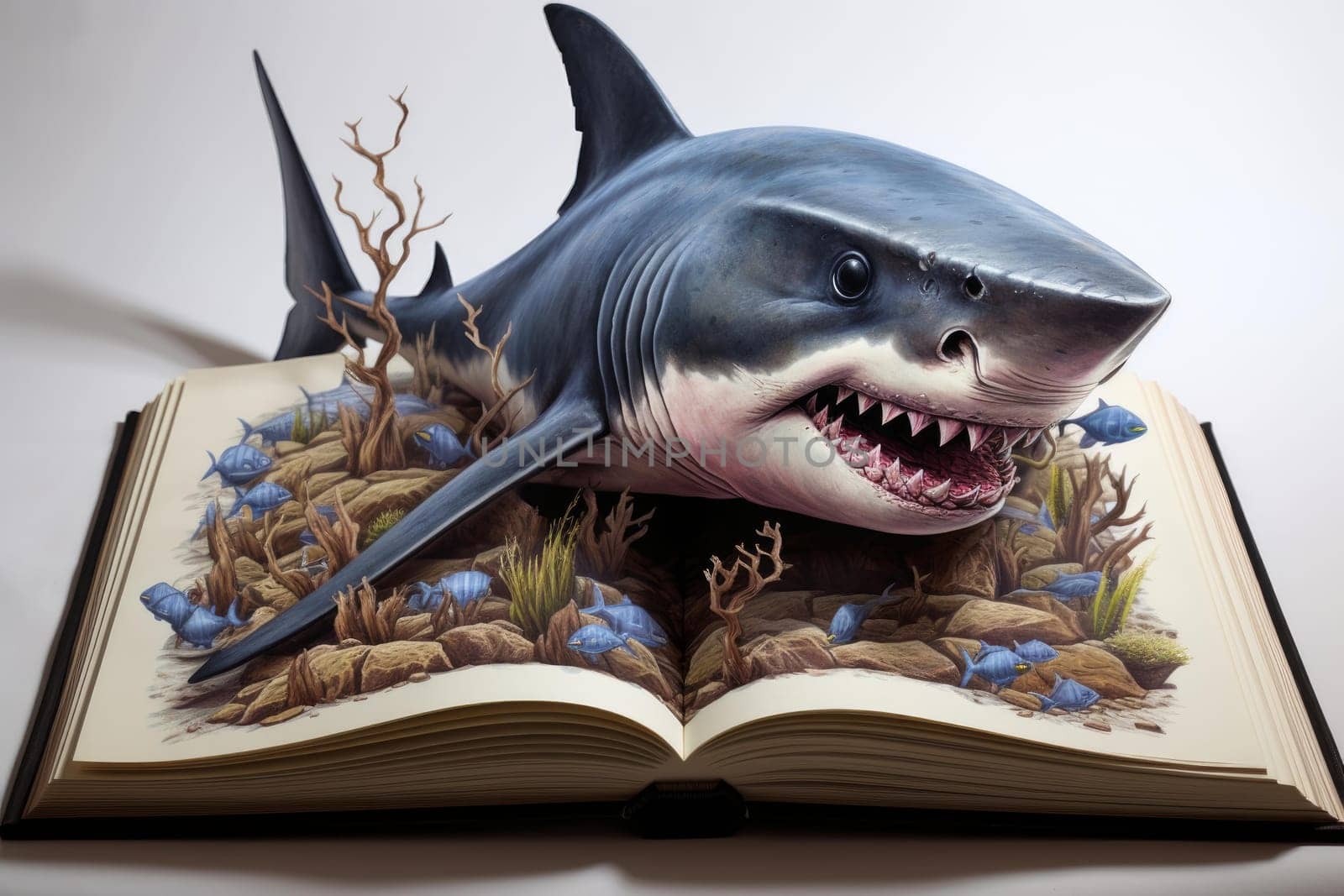 Intriguing Shark book draw. Generate Ai by ylivdesign