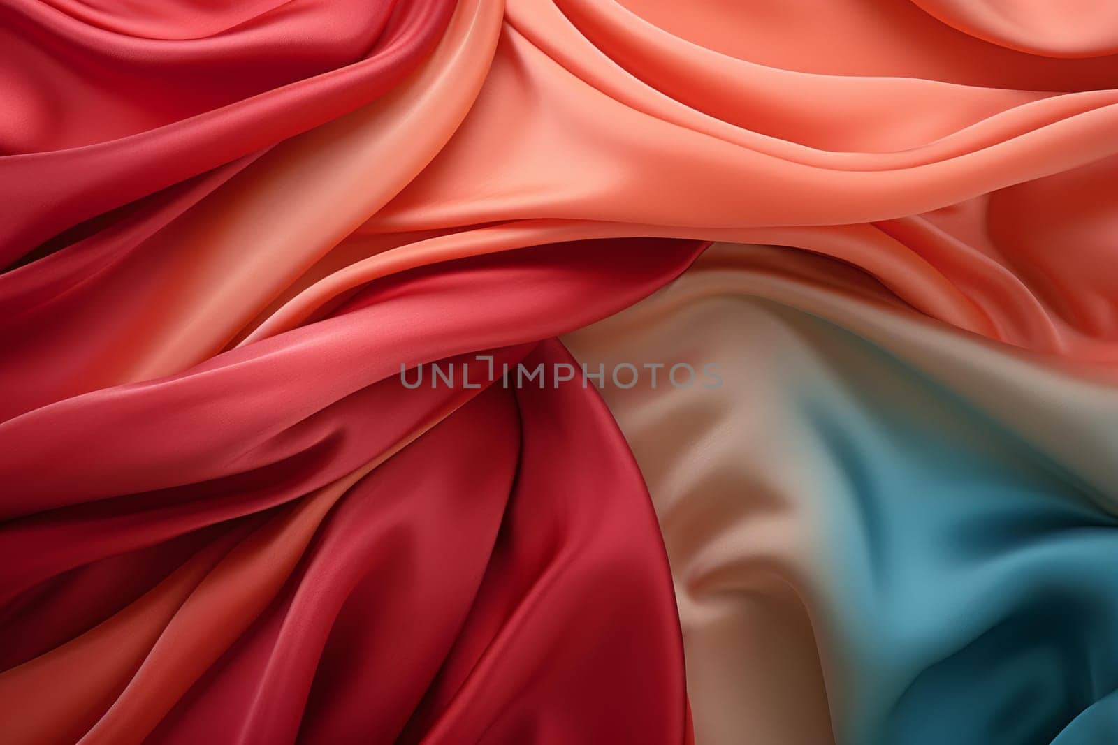 Luxurious Silk textile colorful. Elegant soft material. Generate Ai