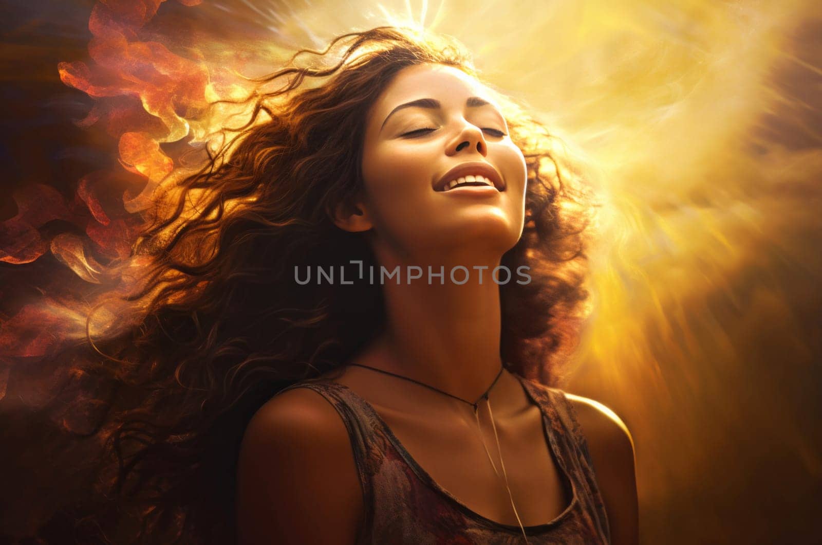Melodic Singing woman energy. Generate Ai by ylivdesign