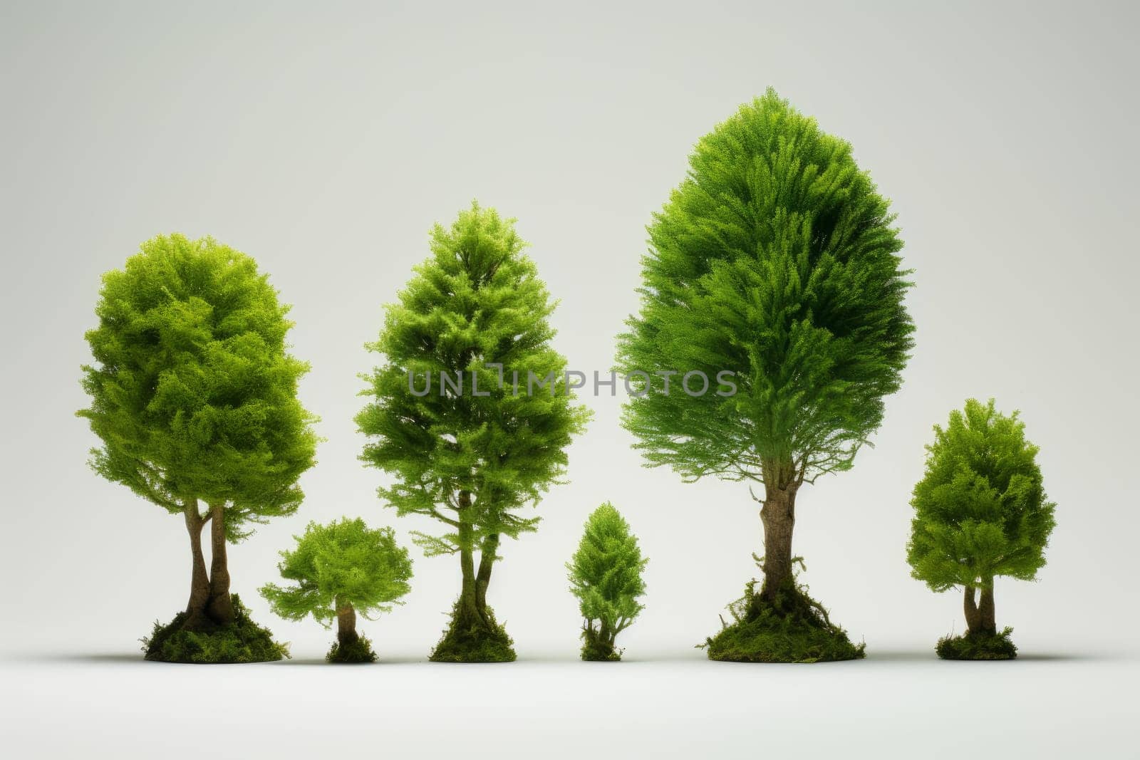 Dainty Small green leaves tree. Generate Ai by ylivdesign