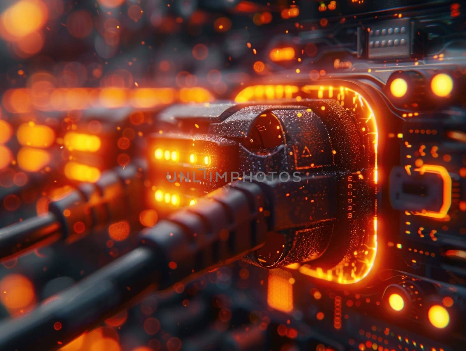 Close-Up of Computer Processor With Bright Lights by but_photo