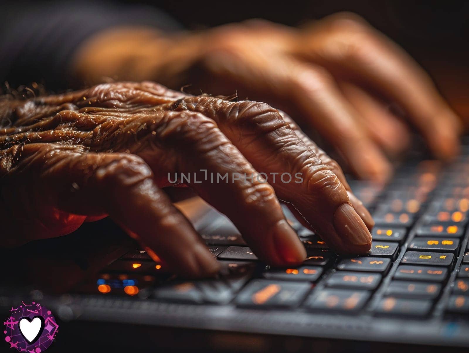 A close up of a person focused on typing on a laptop keyboard.