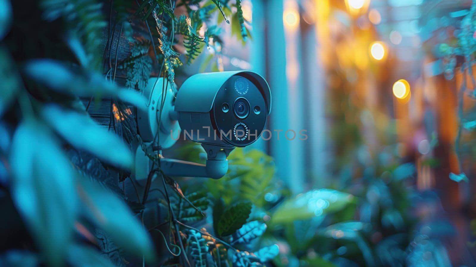 Security Camera Mounted on Garden Wall by but_photo