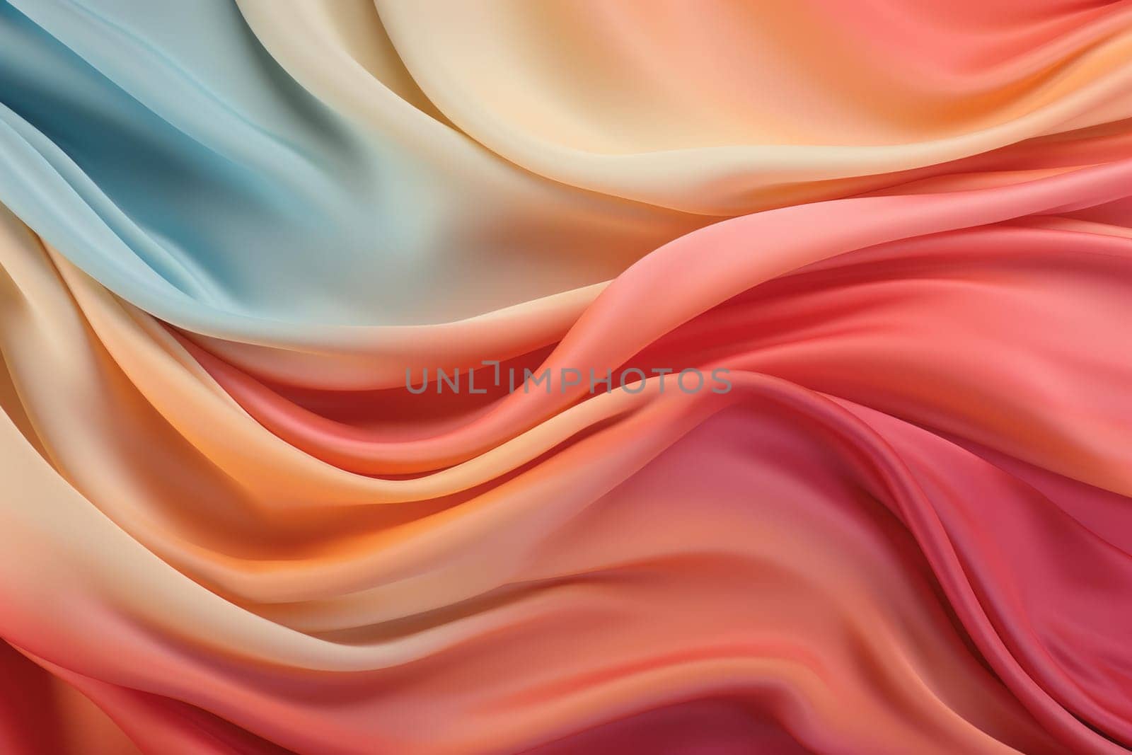 Luxurious Smooth wavy silk. Generate Ai by ylivdesign