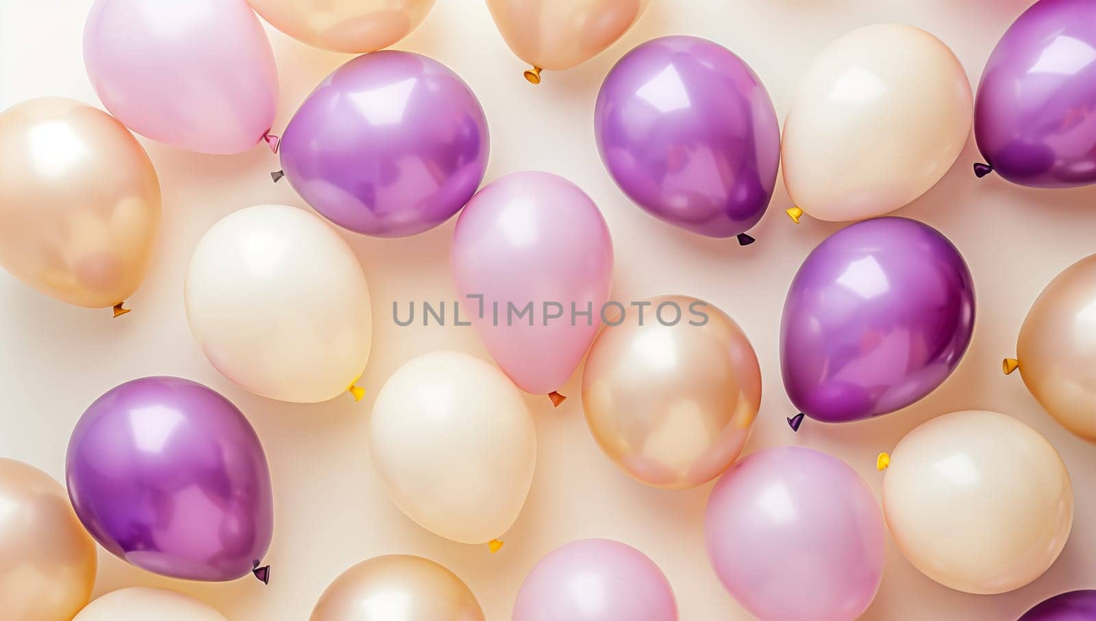 A colorful array of pink and purple balloons on a natural white background, showcasing creativity and vibrancy. Perfect for events, decorations, or artistic projects
