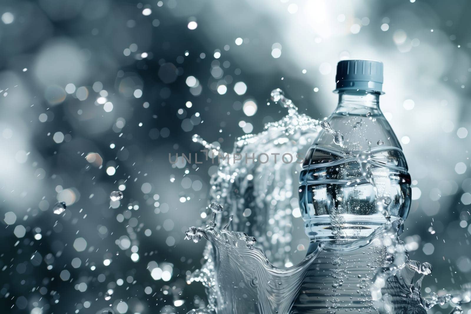a bottle of water is splashing into a glass by richwolf