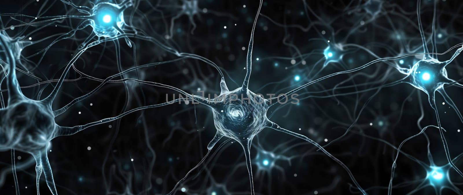 a computer generated image of a network of neurons in the brain by richwolf