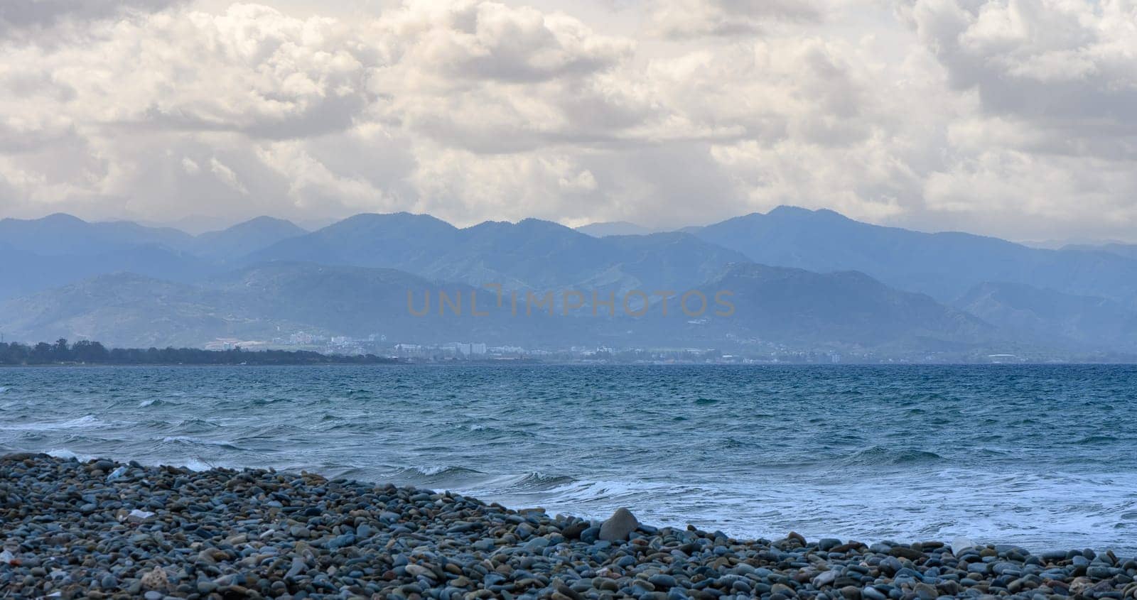 view of the mountains and the Mediterranean Sea on a winter day in Cyprus