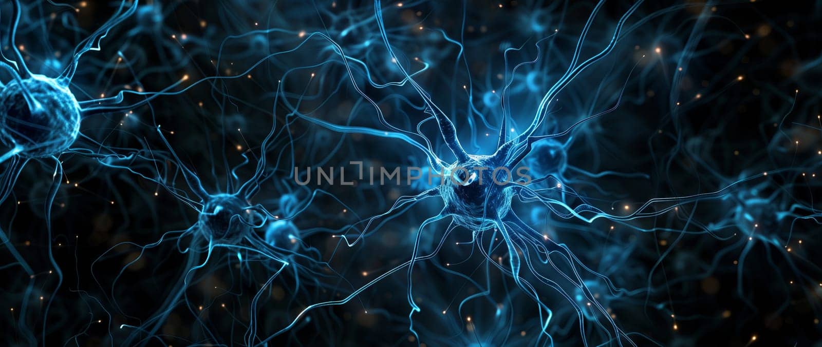 An electric blue image of brain neurons akin to an astronomical object in space by richwolf