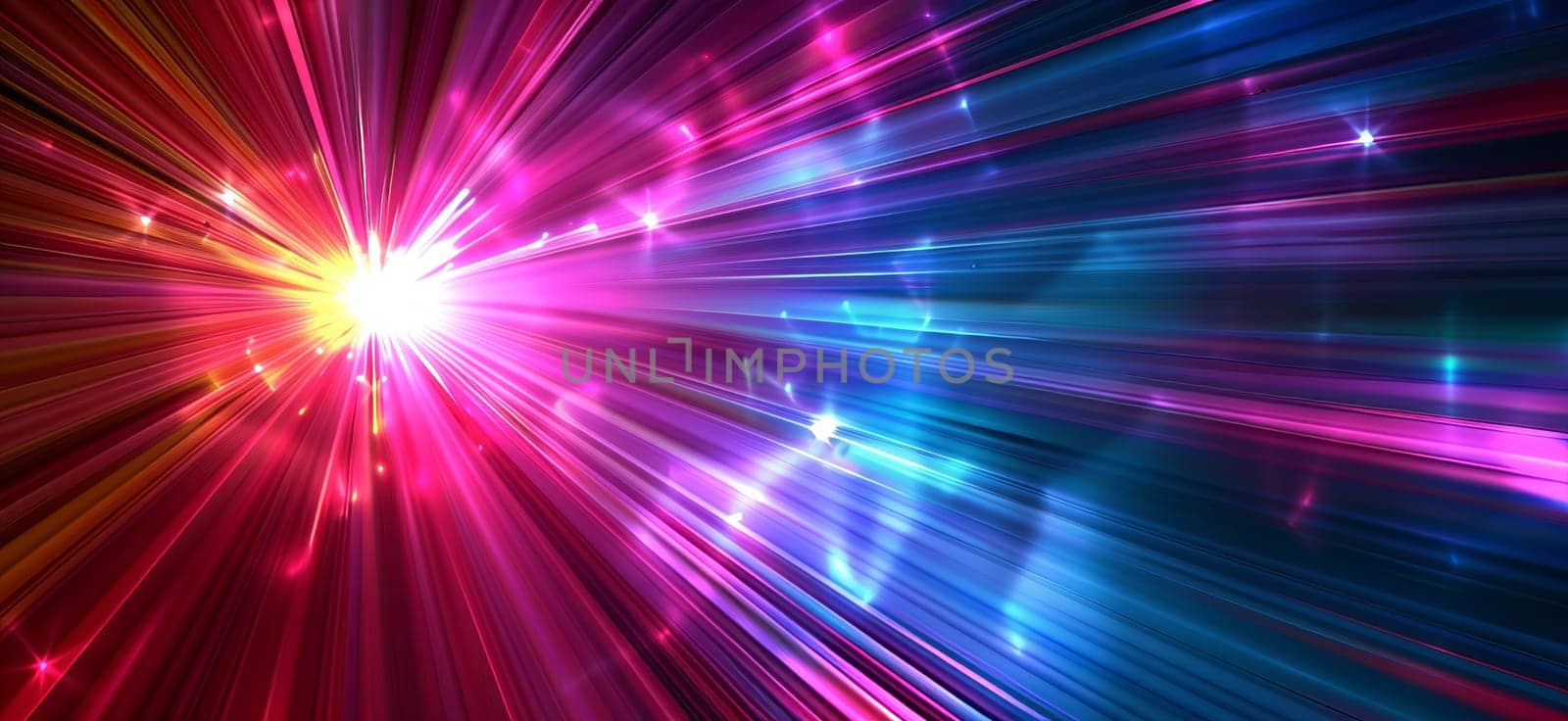 A colorful light beam shines from the center, creating a vibrant visual effect by richwolf