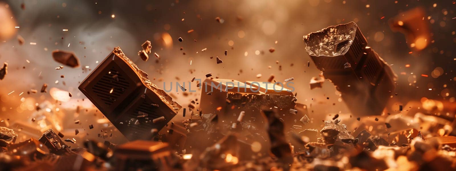 Macro photography captures a chocolate bar exploding in flames by richwolf