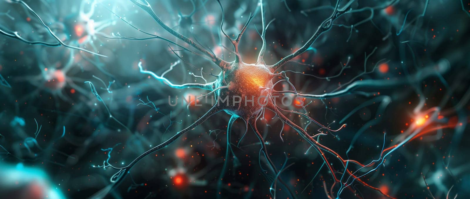 a computer generated image of a nerve cell in the brain by richwolf