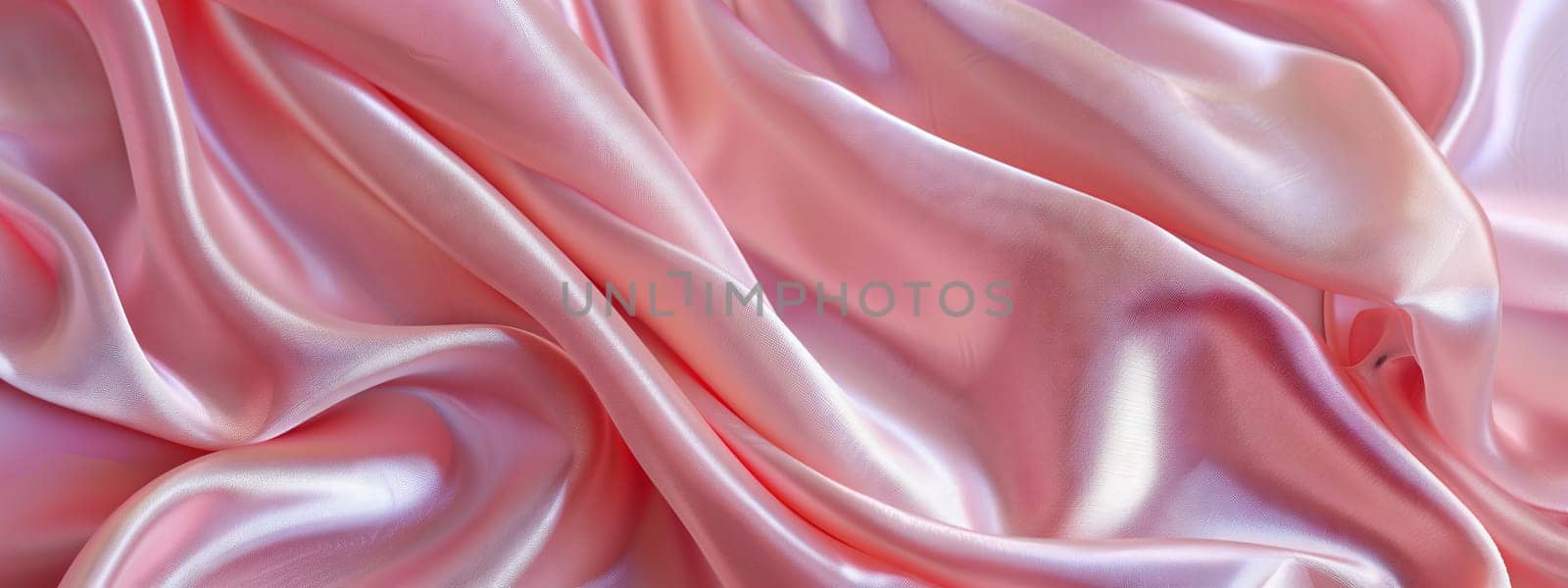Closeup of magenta satin fabric with intricate petal pattern by richwolf