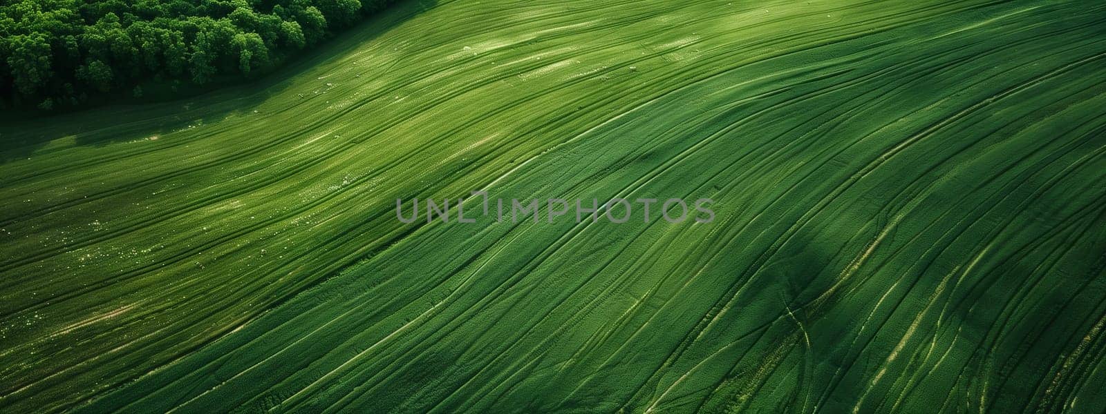 Closeup of green grass swaying in the wind on a natural landscape by richwolf