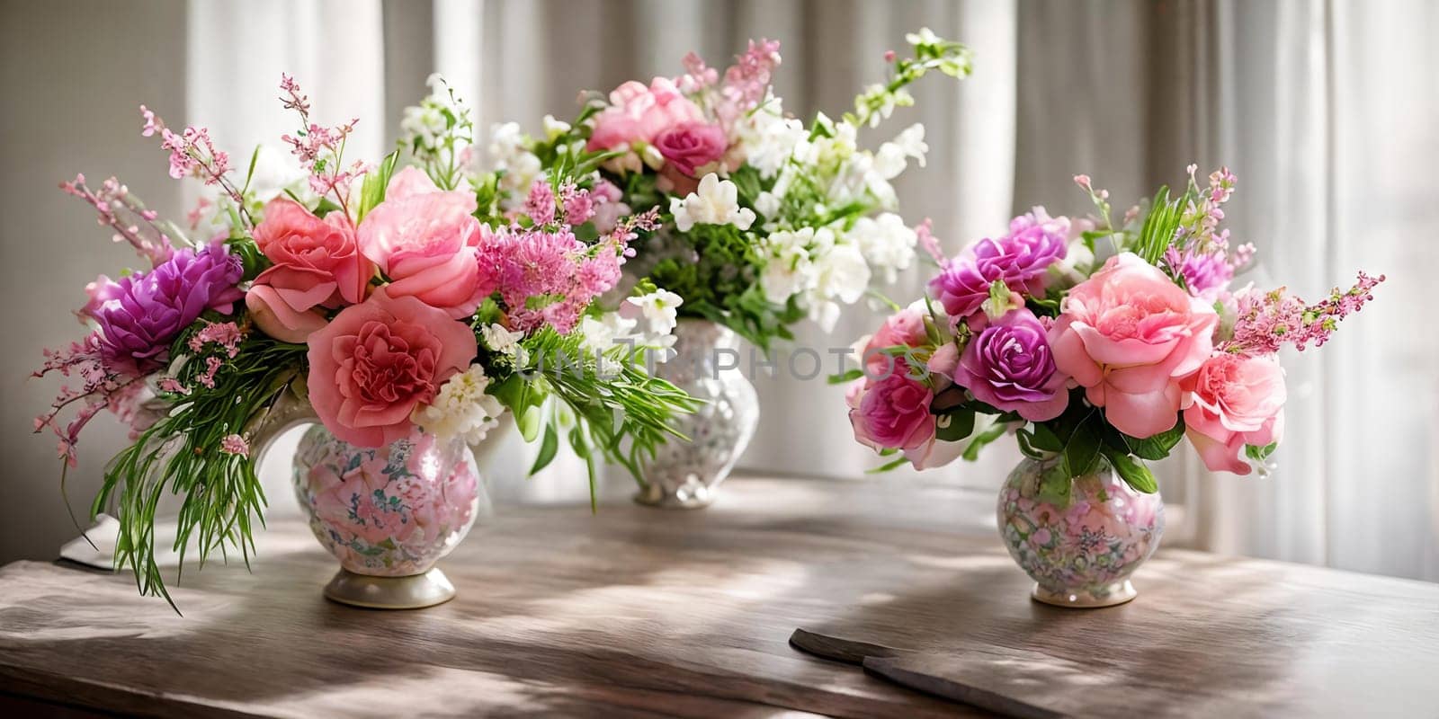 Delicate elegance of blooming flowers, intricate petals, and vibrant floral arrangements