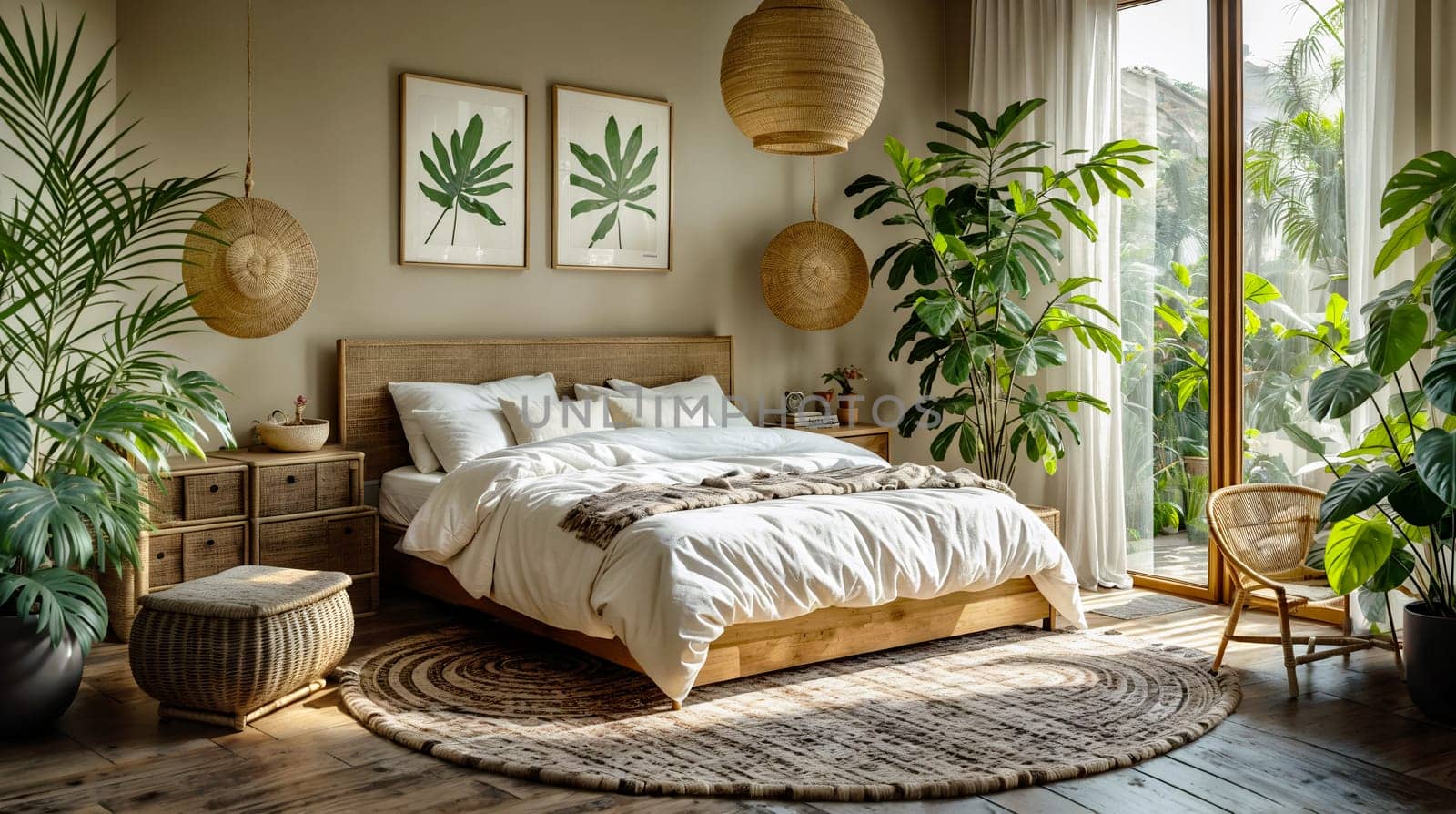 Sunny scandinavian Bedroom With Natural Decor Elements by chrisroll