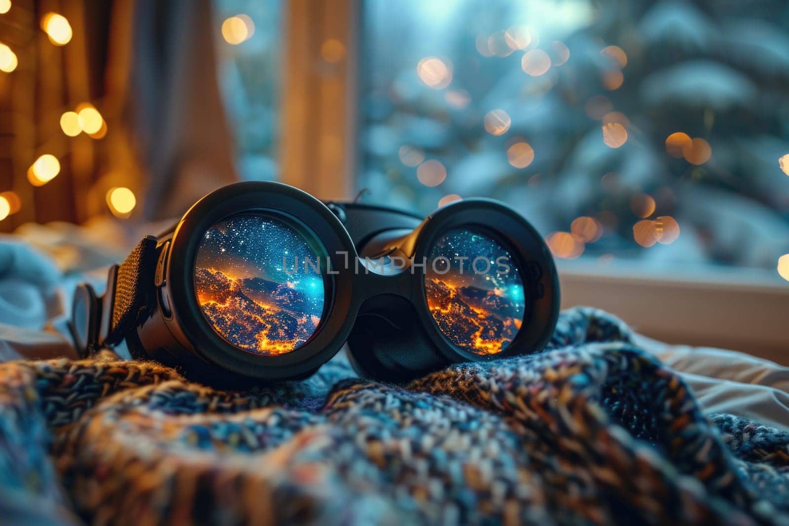 Virtual Reality Goggles Resting on Bed by but_photo