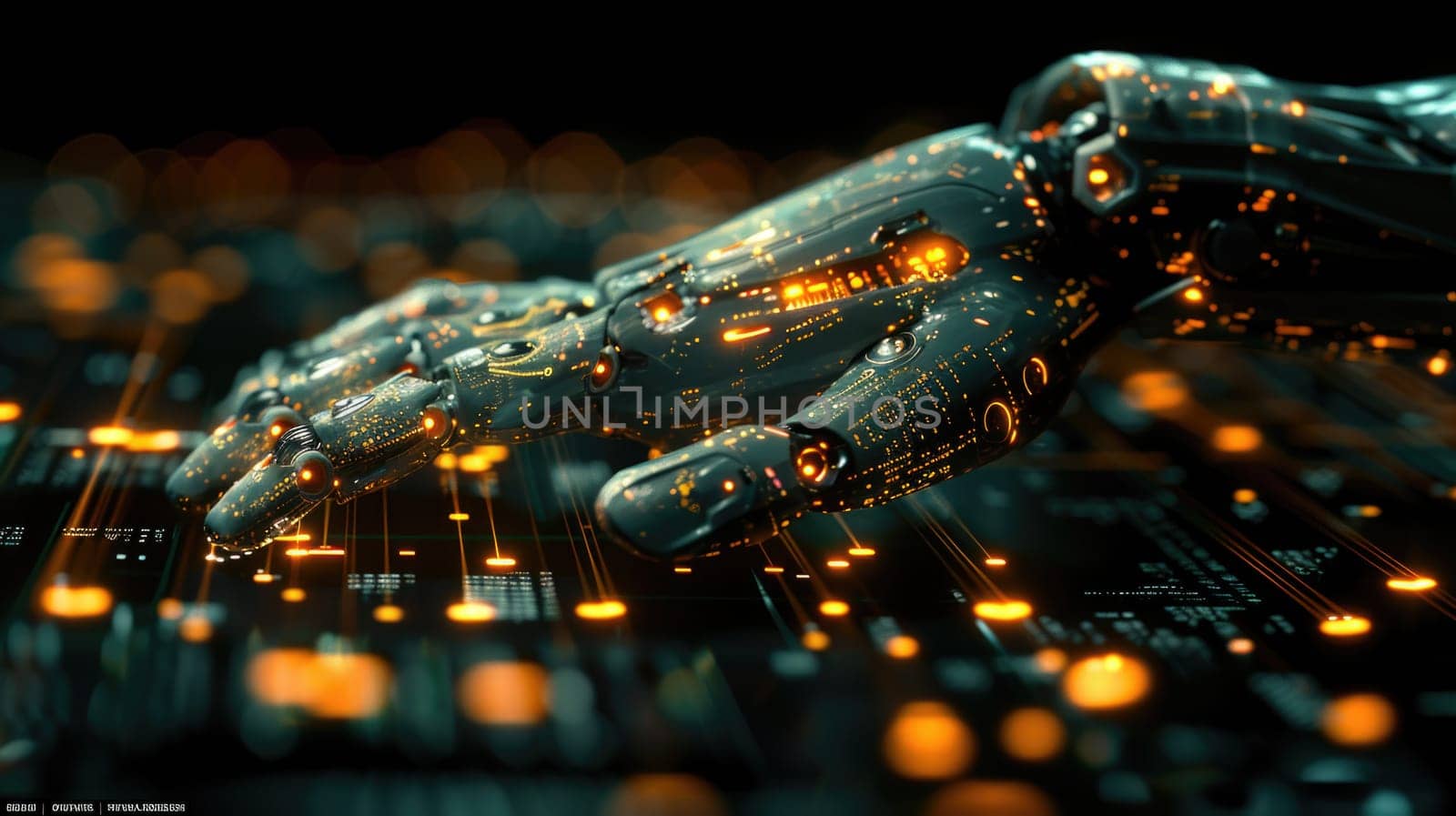 Advanced Robotic Hand With Glowing Lights by but_photo