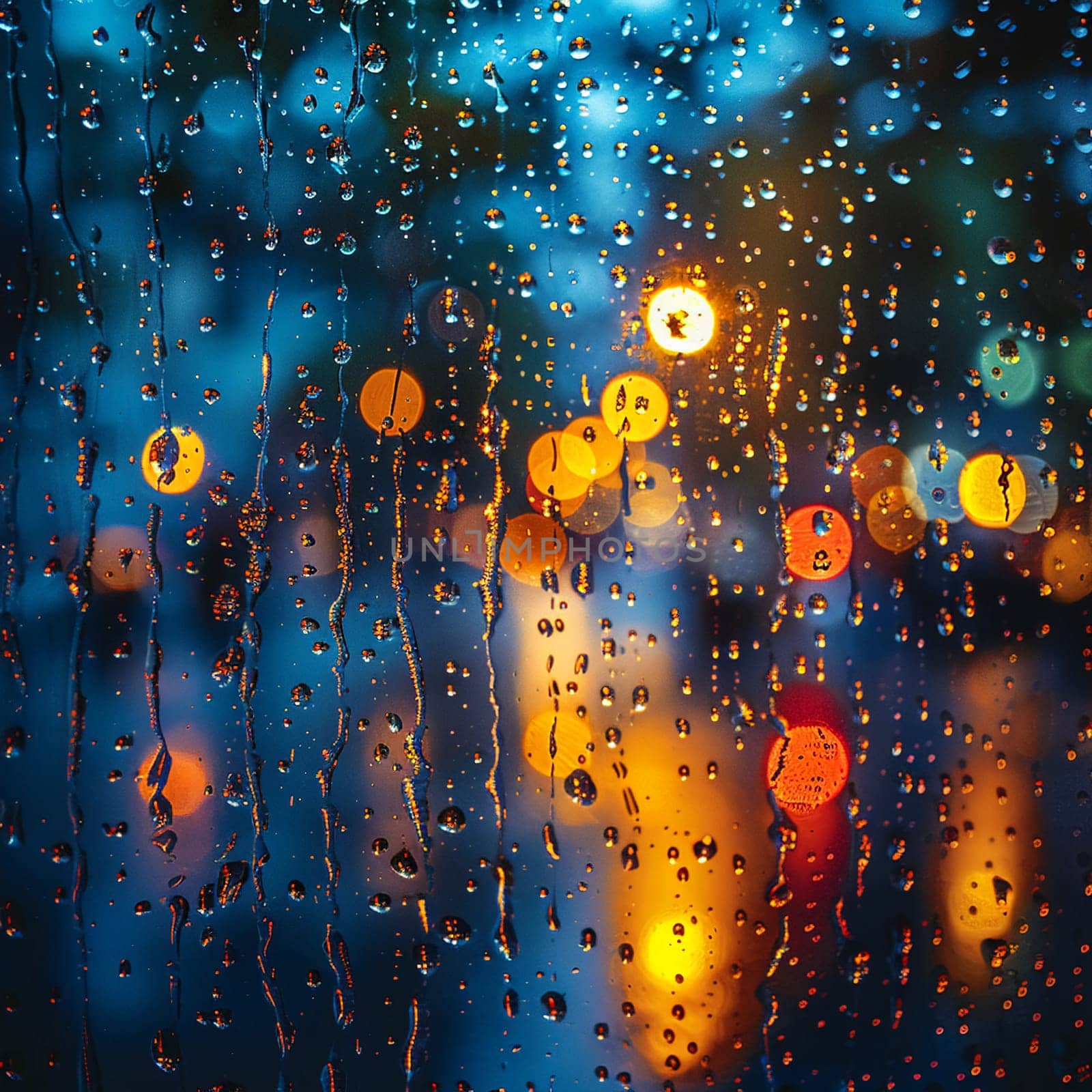 The mesmerizing pattern of rain on a window, a dance of drops