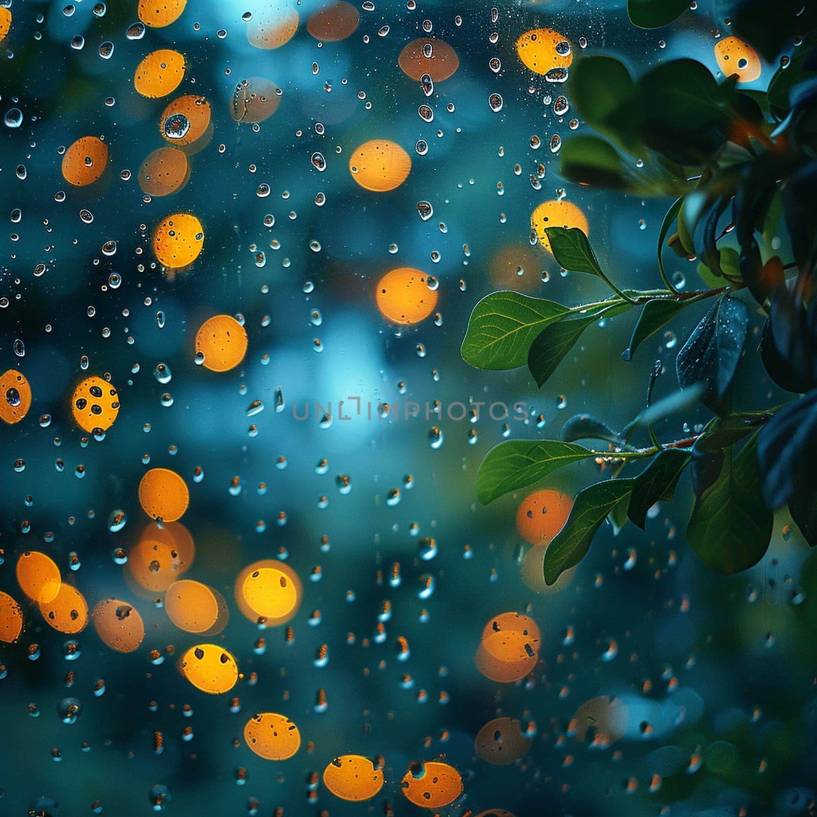 The mesmerizing pattern of rain on a window, a dance of drops