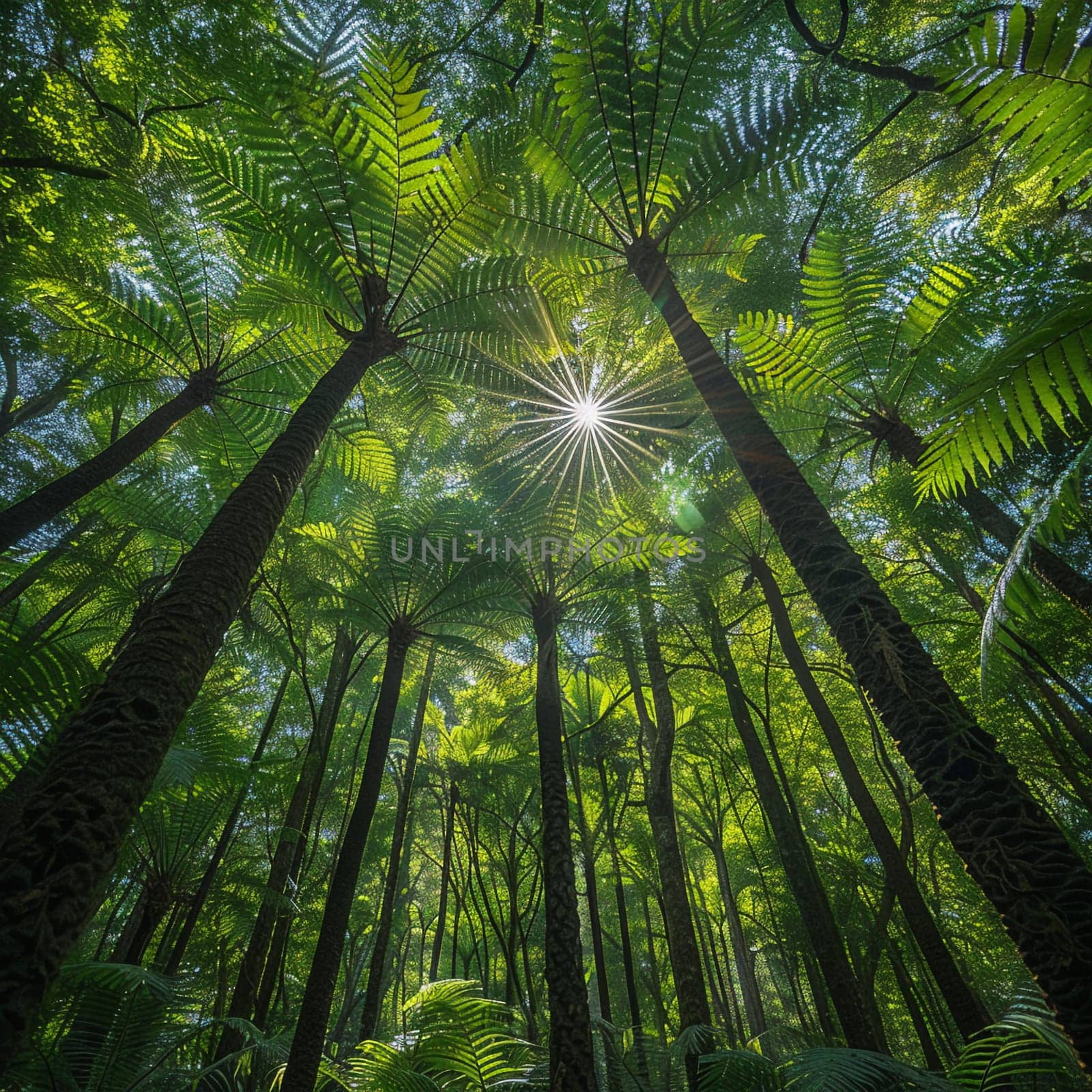 The vibrant life of a rainforest canopy, a tapestry of green