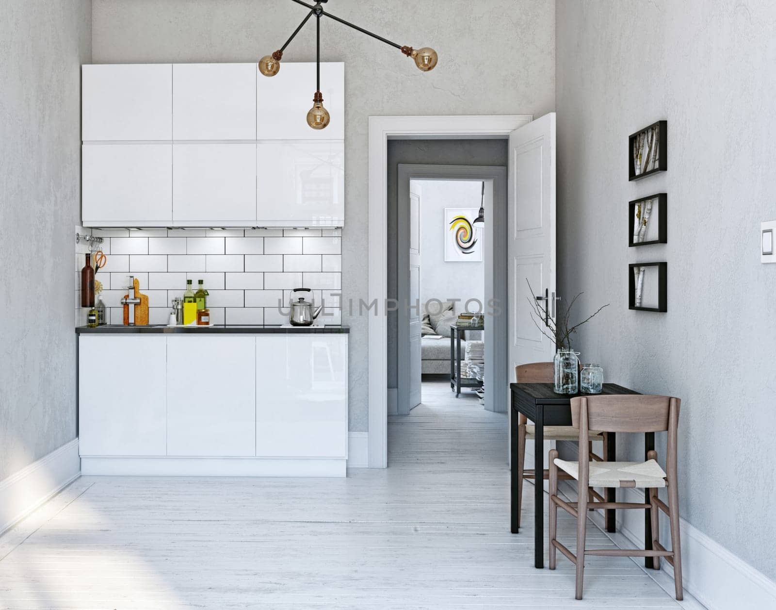 modern scandinavian style kitchen interior. by vicnt