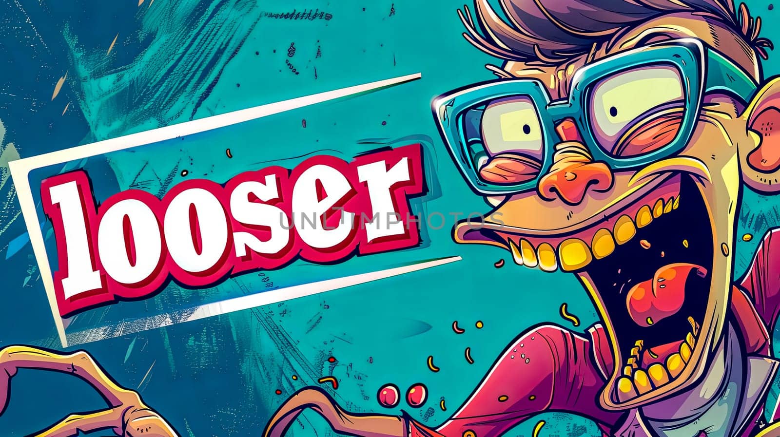Comic style loser expression illustration by Edophoto