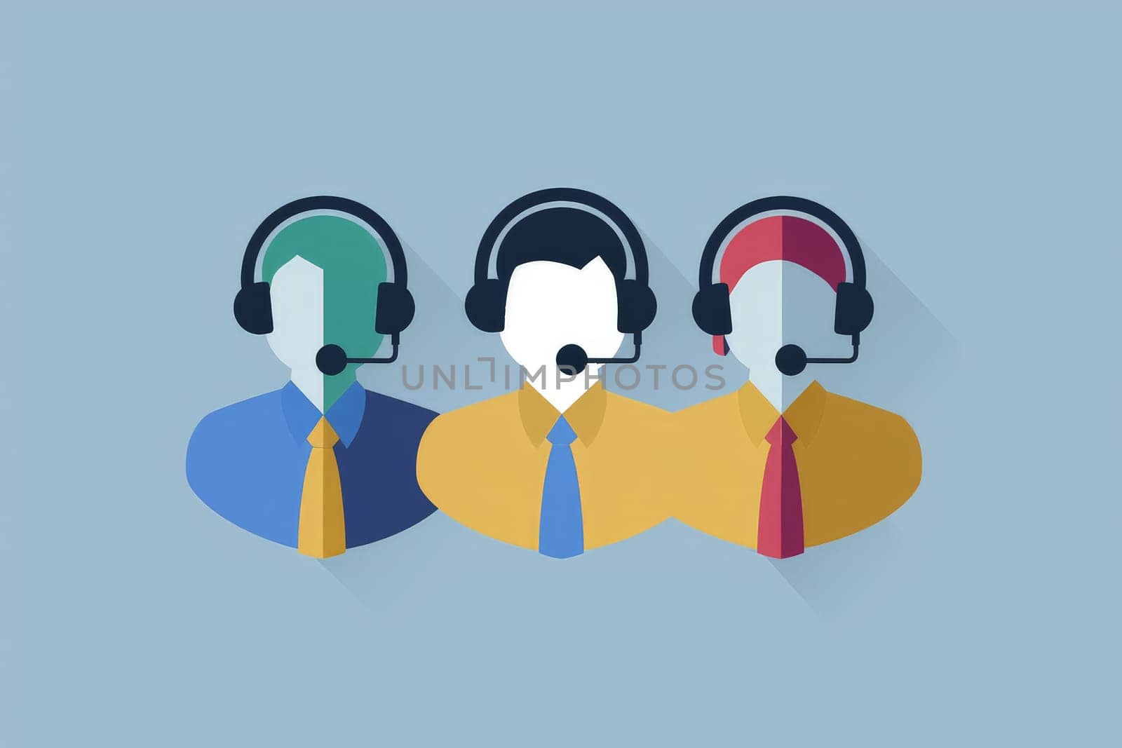 Customer service, Support call center, Hotline operator illustration concept by nijieimu