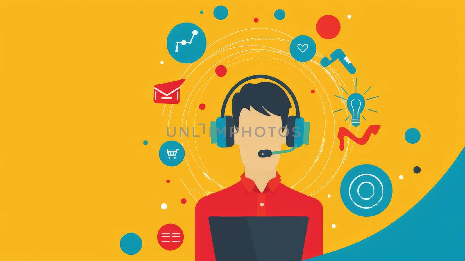 Customer service, Support call center, Hotline operator illustration concept by nijieimu