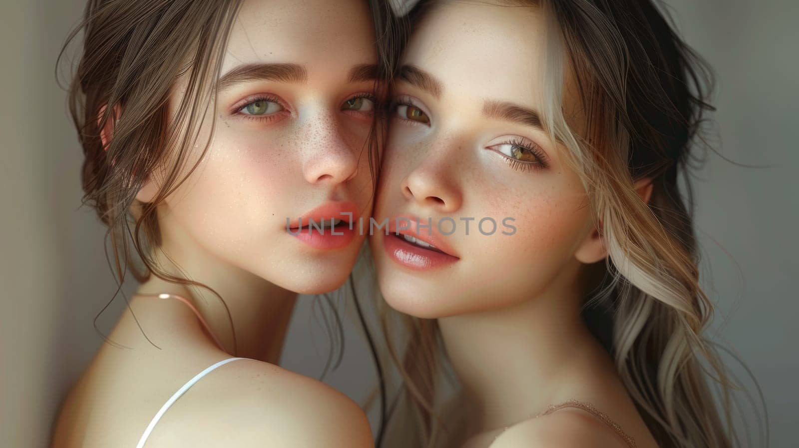 Two young women are posing for a picture together