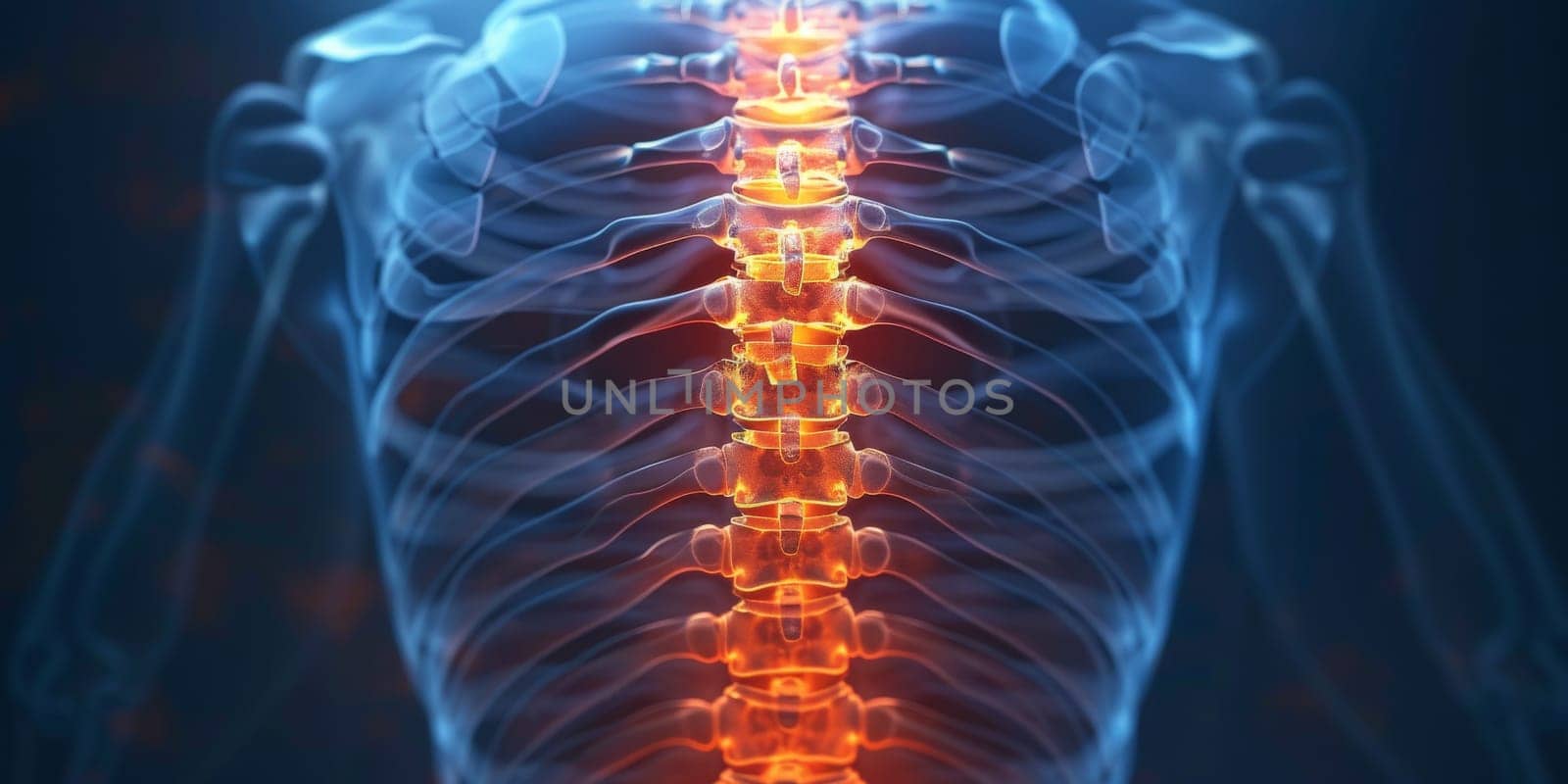 Xray of a detail to painful human back, lifestyle concept by Kadula