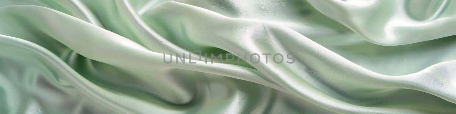 An elegant pastel green satin fabric as background or banner