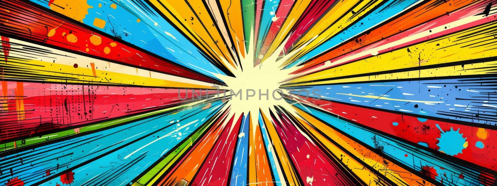 Pop art style starburst with a blue and yellow star, background and texture by Kadula