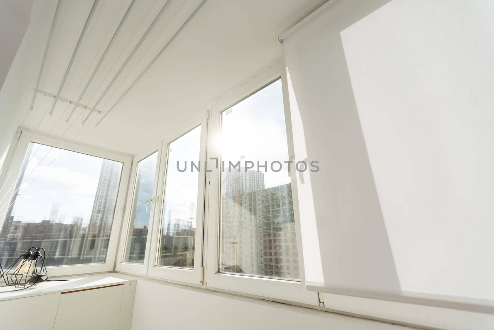 view from the balcony of the apartment building. High quality photo