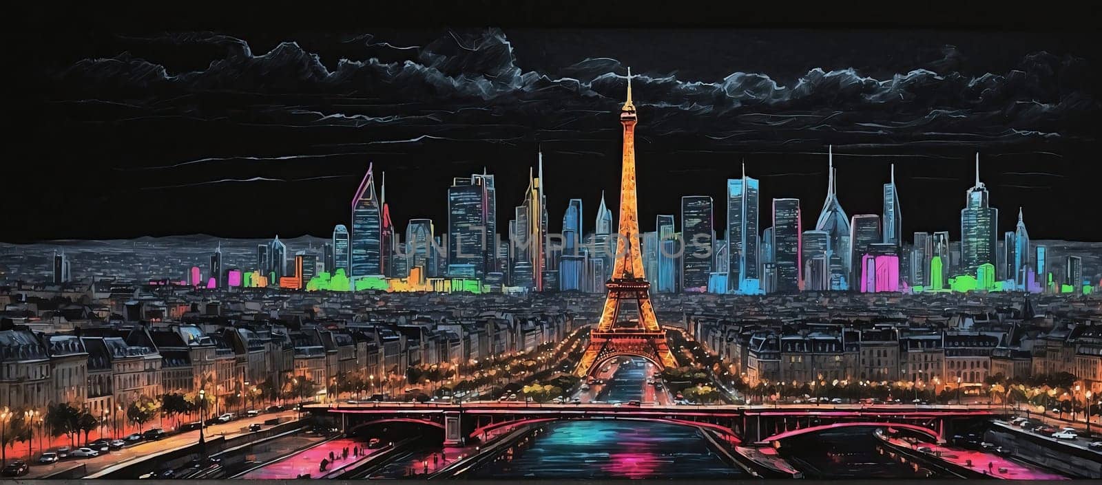 Paris in neon lights by applesstock