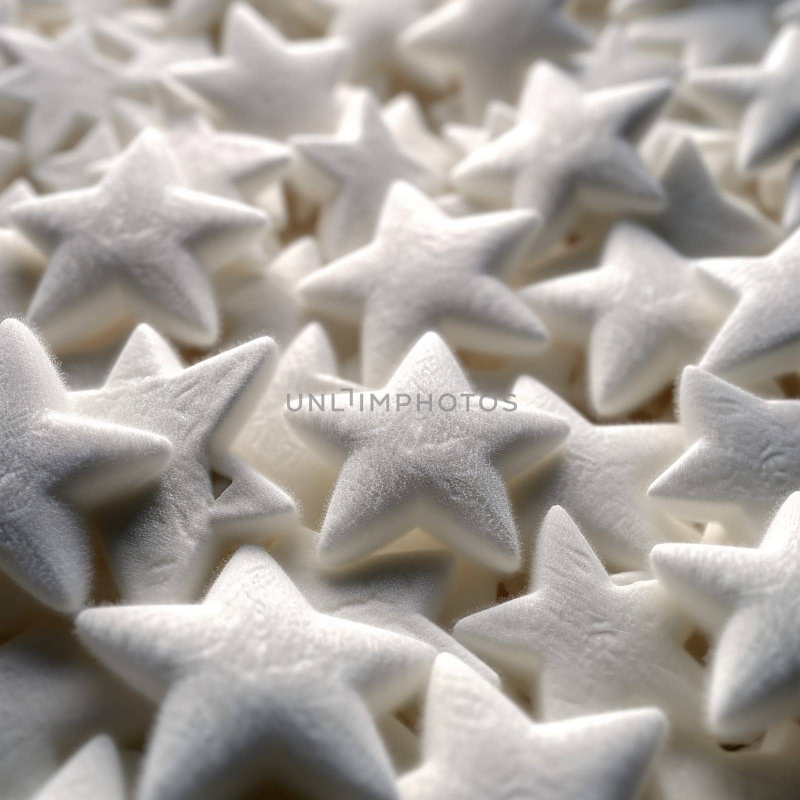 Numerous white star shaped objects clustered together. by Hype2art